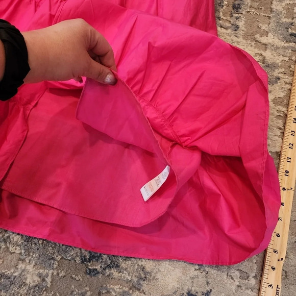 NWT Jason Wu pink cotton teired ruffle belted maxi skirt. Front slit. Large - Picture 7 of 16